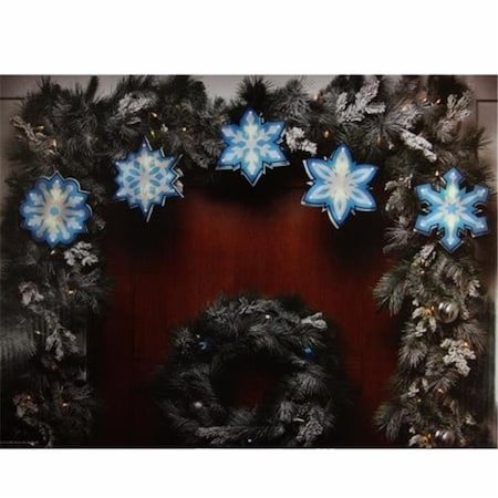Northlight Seasonal Northlight Seasonal 31728950 Blue and White Shimmering Snowflake Christmas Light Garland with 0 Clear Mini Lights - White Wire 31728950